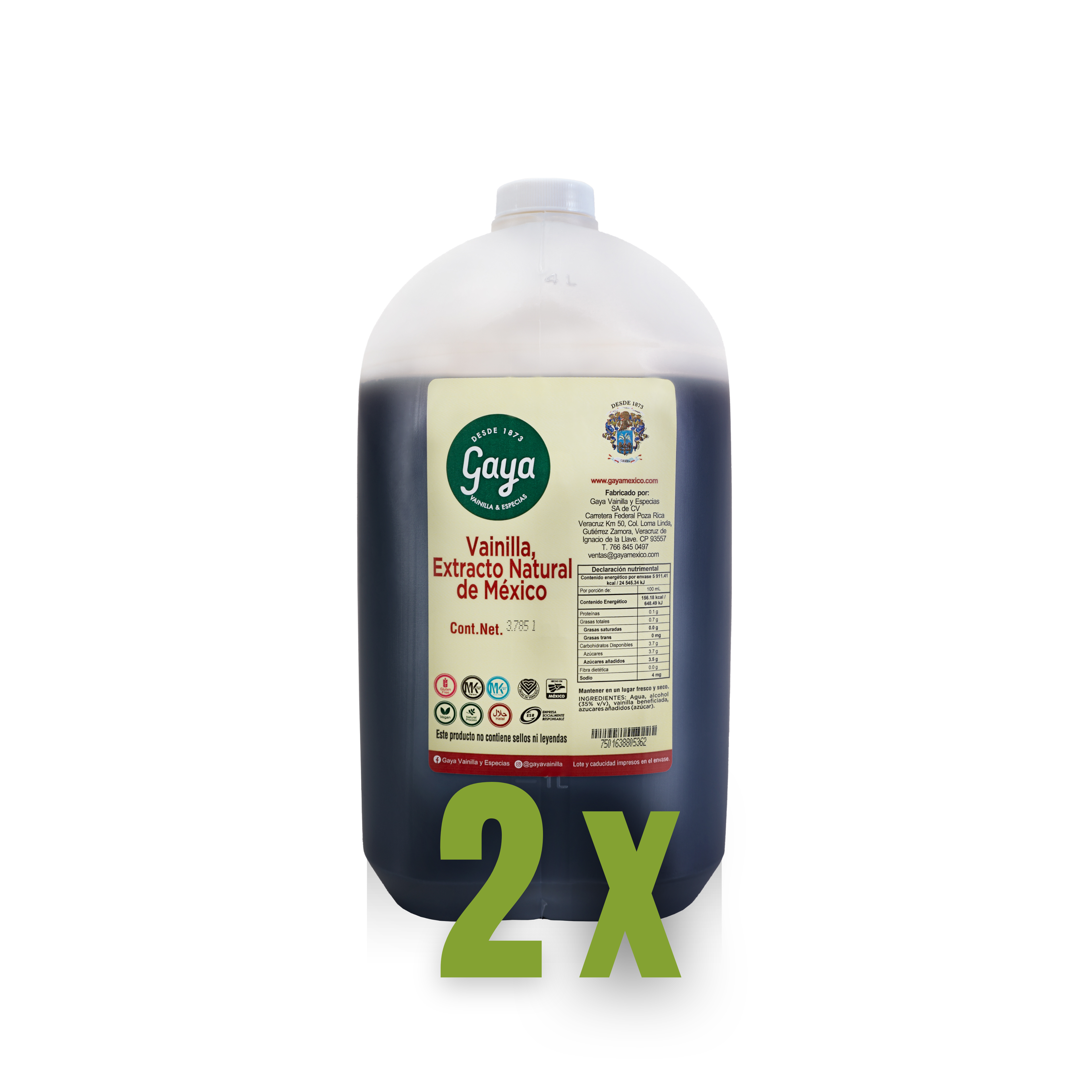Extracto Natural de Vainilla 2X Mexicano Gaya | Doble Concentración Artesanal