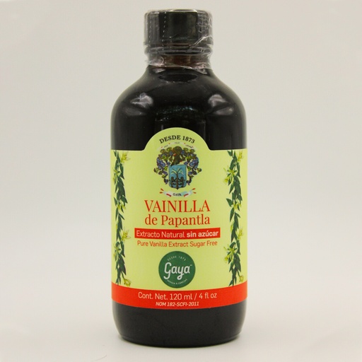 [GPE0202] Vainilla, Extracto Natural sin Azúcar de Papantla Gaya de 120 ml